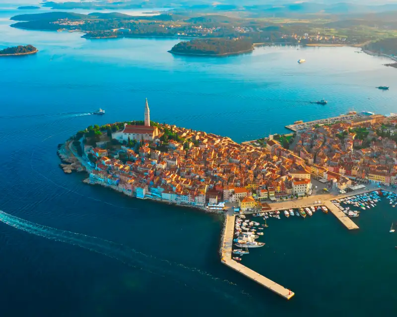 Rovinj, Istrien, Kroatien Luftaufnahme