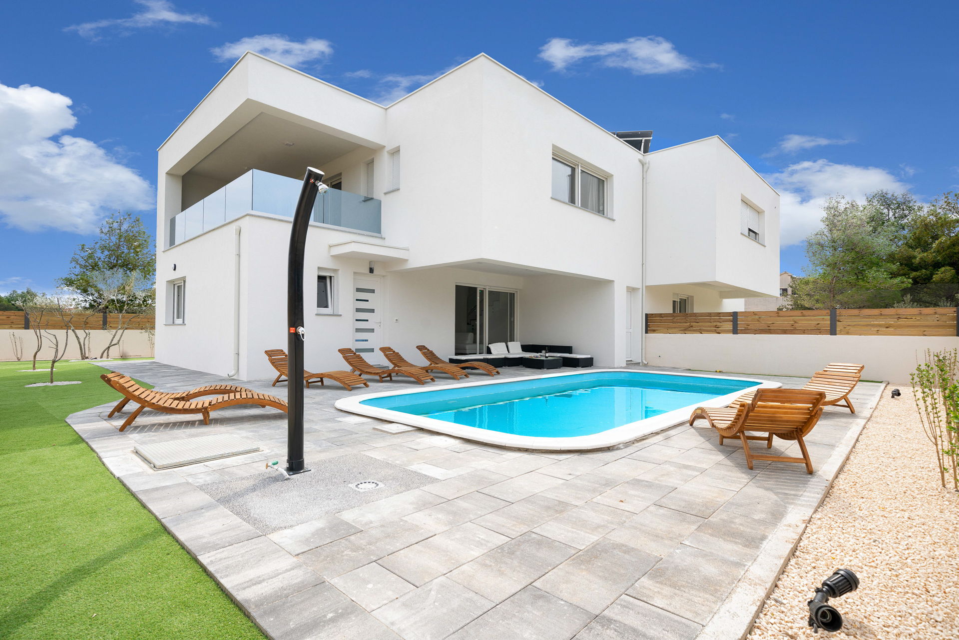 Pool terrace and garden of Villa Terra in Vodice, Croatia