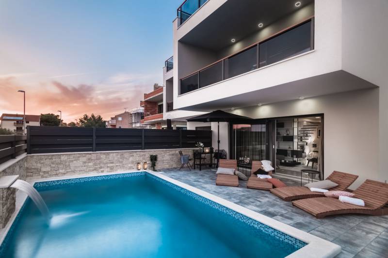 Villa Black and White with Pool in Vodice, Croatia