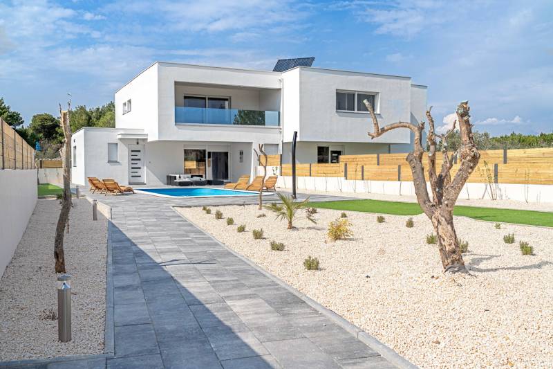 Pool terrace and garden of Villa Chronos in Vodice, Croatia