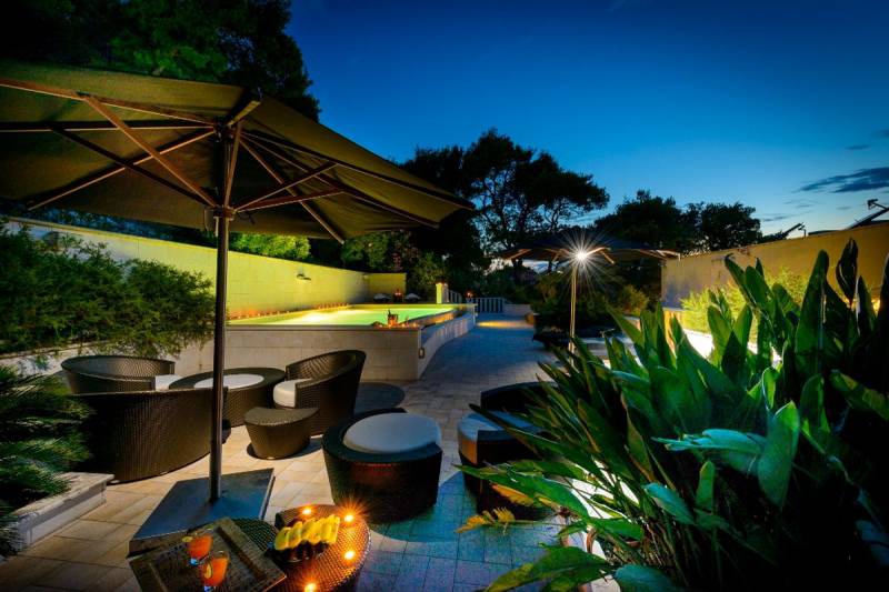 Relaxing pool patio of Luxury Villa Regina in Dubrovnik