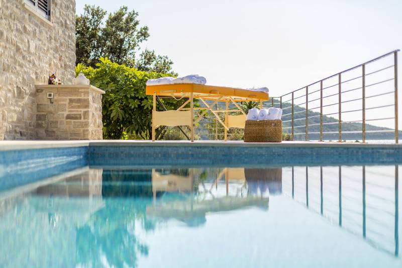 Strandvilla Poseidon med Basseng Korčula