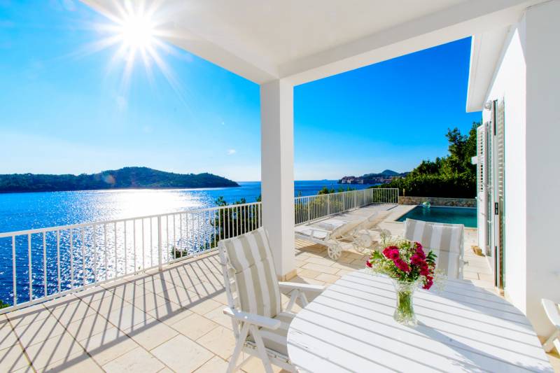Amazing sea view from terrace of Villa Splendid View with Private Pool in Dubrovnik