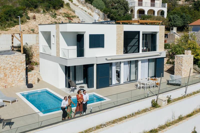 Villa Sunrise med Basseng Trogir