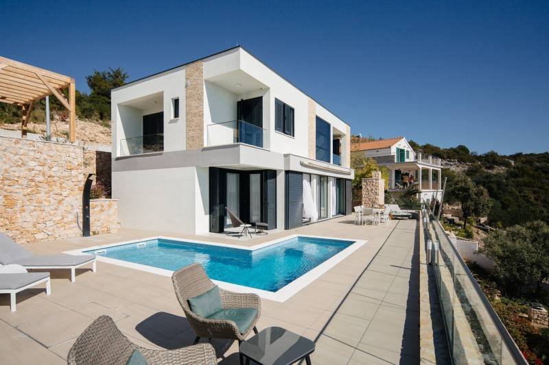 Villa Sunrise med Basseng Trogir