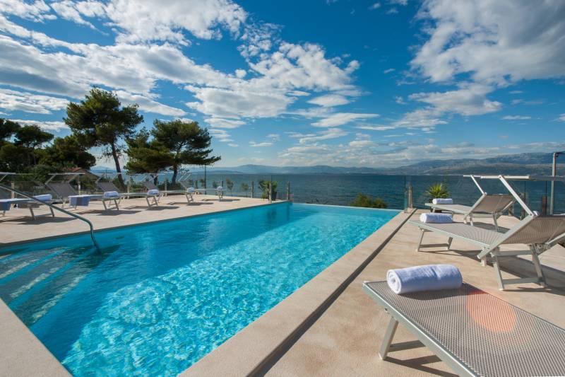 Beachfront Villa Endora with Pool