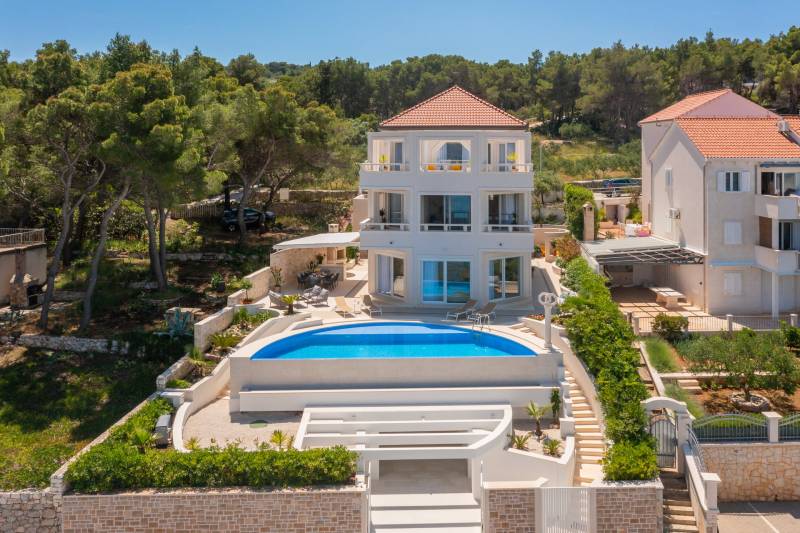 Beachfront Villa Octagon with Pool Brač