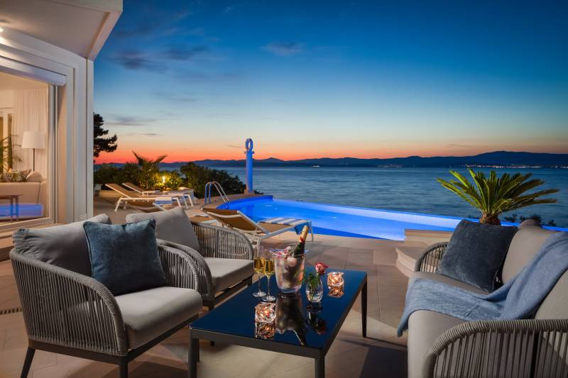 Beachfront Villa Octagon with Pool Brač