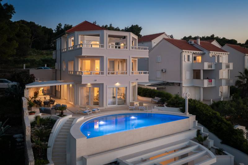 Beachfront Villa Octagon with Pool Brač