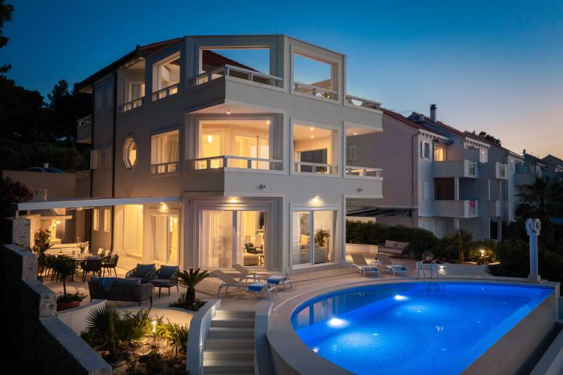 Beachfront Villa Octagon with Pool Brač