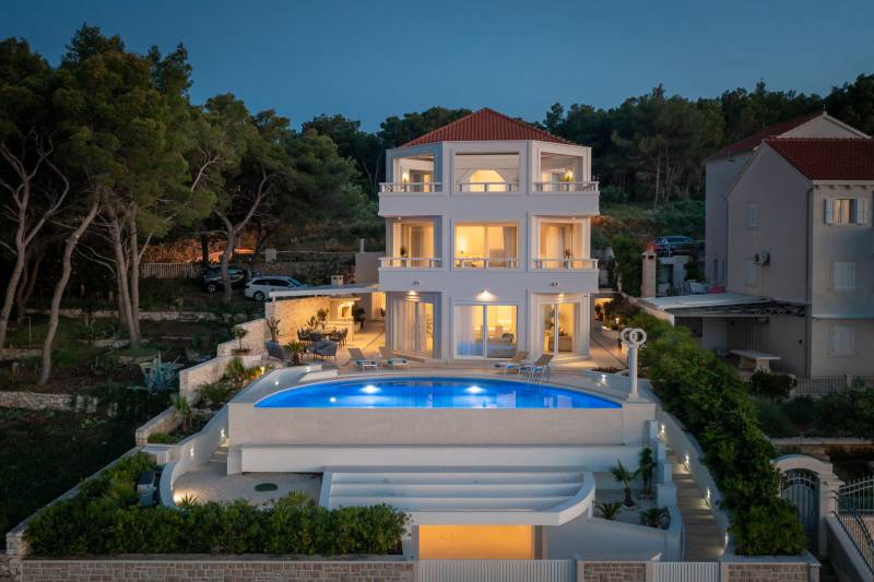 Beachfront Villa Octagon with Pool Brač