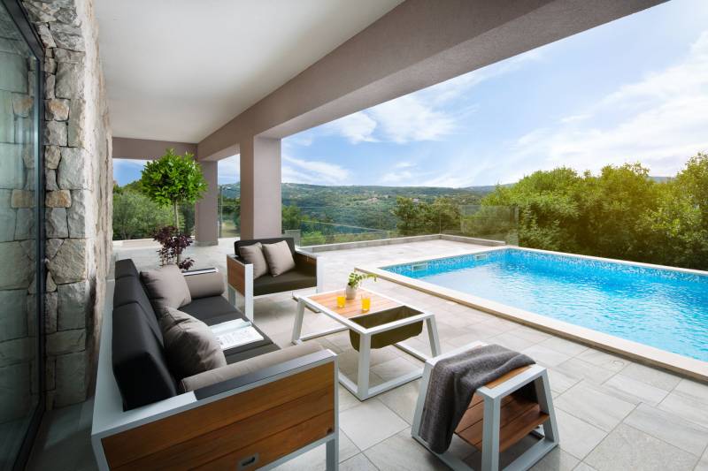 Villa Silhouette med Basseng Rabac
