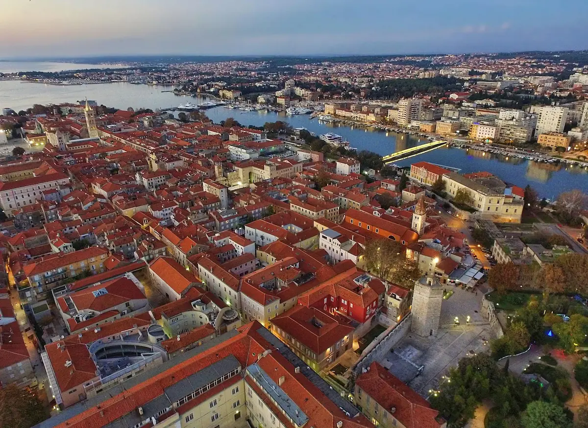 Aerial View of the city of Zadar